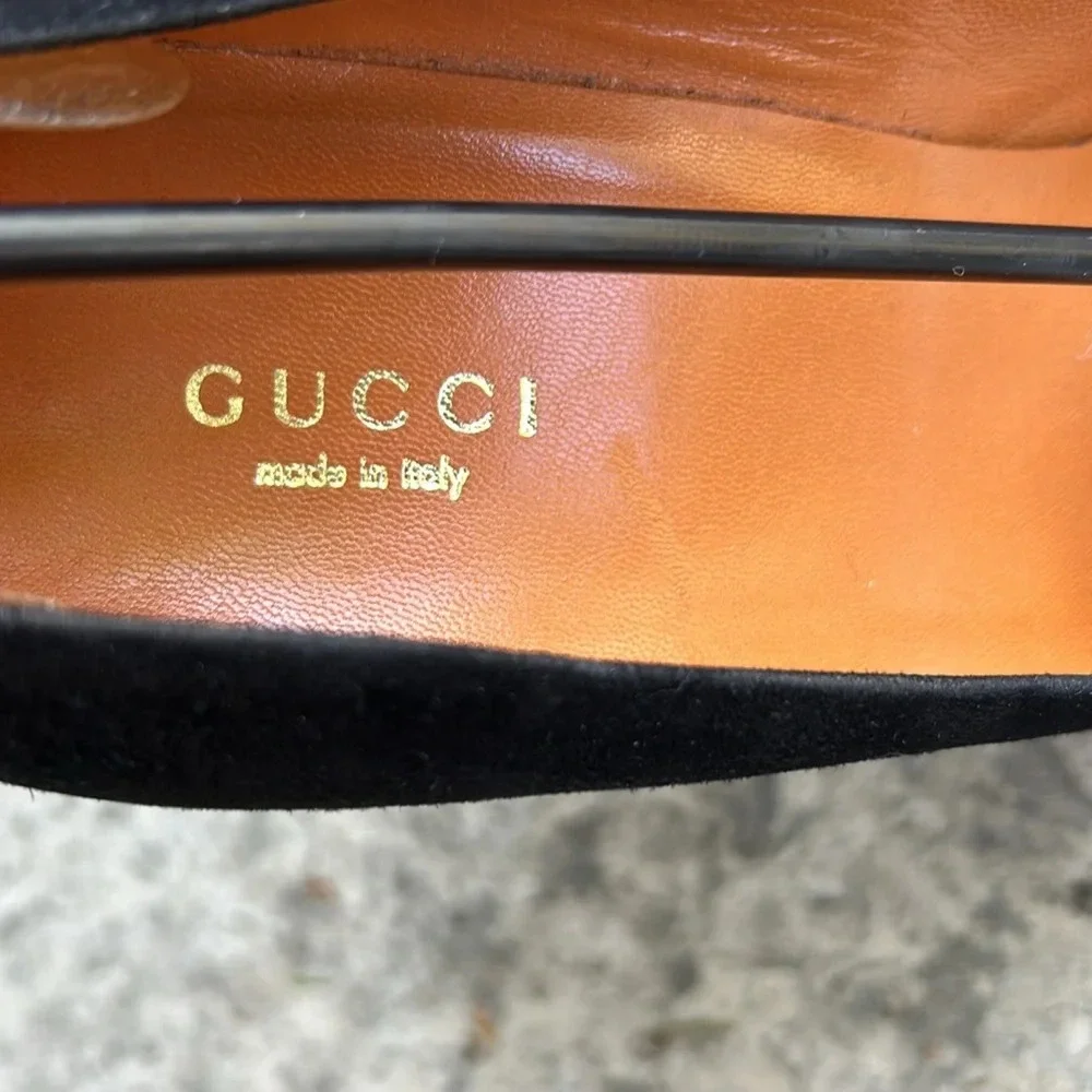 Gucci Kid Scamosciato Cuir Platform Heels, size  37 - Picture 10 of 14